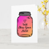 Brunnen segnen Ihre Herz-Weckglas-Gruß-Karte Karte (Gelbe Blume)