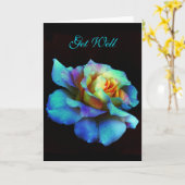 Brunnen-Turquoise-Regenbogen-Rose Karte (Gelbe Blume)