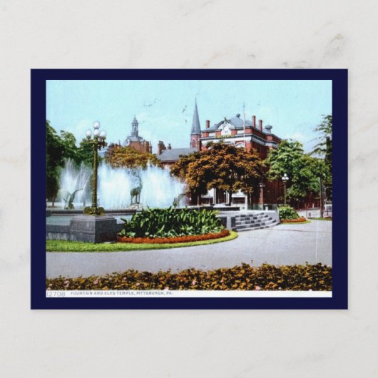 Brunnen- und Elchtempel, Pittsburgh 1913 Vintag Postkarte (Vorderseite)