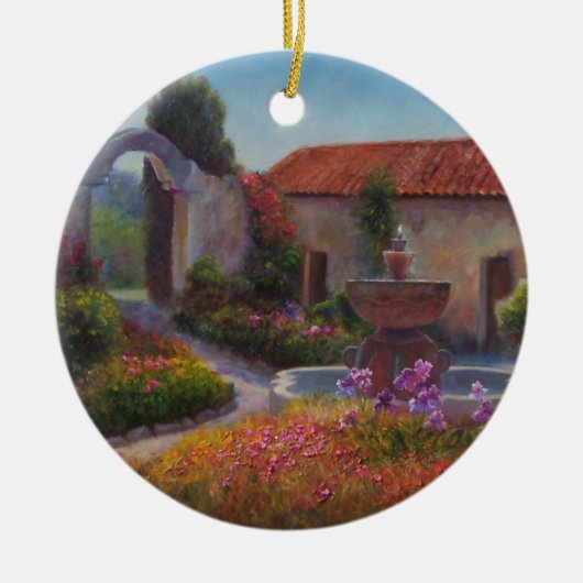 Brunnen und Garten an Carmel Auftrag Keramik Ornament (Vorne)