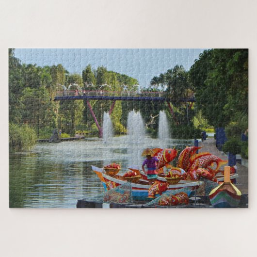 Brunnen und Libellenbrücke, Singapur Puzzle (Horizontal)