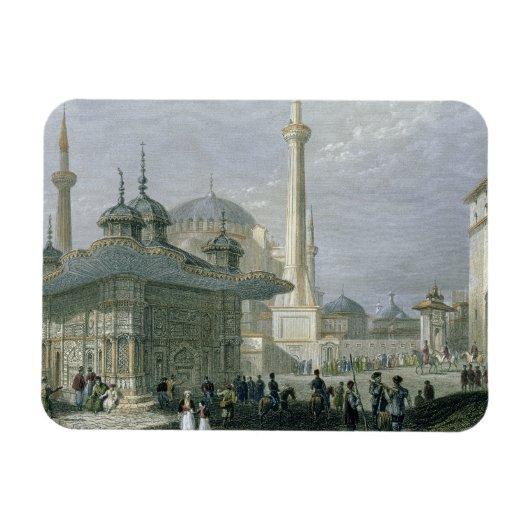 Brunnen und Platz von St. Sophia, Istanbul, Engra Magnet (Horizontal)
