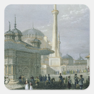 Brunnen und Quadrat von St. Sophia, Istanbul, Quadratischer Aufkleber