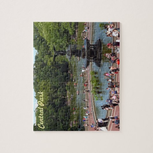 Brunnen und See im Central Park, New York City Puzzle (Vertikal)