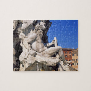 Brunnen von vier Flüssen auf der Piazza Navona. Ro Puzzle