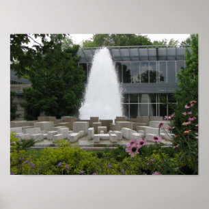 Brunnen vor Indianapolis-Kunstmuseum Poster