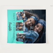 Brunnenbrauer-Foto-Collage Türkis Wandteppich (Vorderseite (Horizontal))