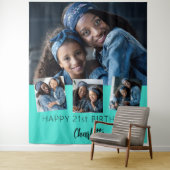 Brunnenbrauer-Foto-Collage Türkis Wandteppich (Beispiel)