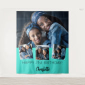 Brunnenbrauer-Foto-Collage Türkis Wandteppich (Vorderseite)