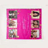 Brunnenfreund zum Geburtstag Foto-Collage heiß ros Wandteppich (Vorderseite (Horizontal))