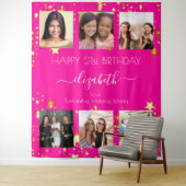 Brunnenfreund zum Geburtstag Foto-Collage heiß ros Wandteppich (Beispiel)