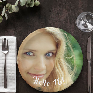 Brunnengeburt Foto hello 18 achtzehn Pappteller