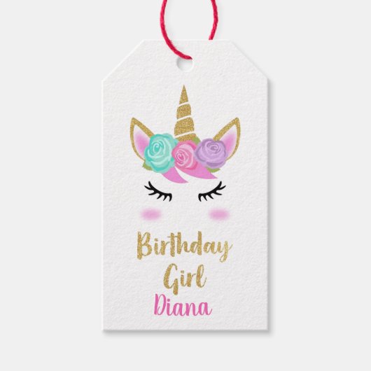 Brunnengeburt mit Einhorn Geschenkanhänger (Vorderseite)