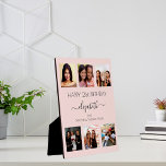 Brunnenkollage Foto Rose Goldfreunde Fotoplatte<br><div class="desc">Ein Geschenk von Freunden für den 21. Geburtstag einer Frau, die ihr Leben mit einer Collage von 6 Ihrer hochwertigen Fotos von ihr, ihren Freunden, ihrer Familie, Interesse oder Haustieren feiert. Personalisieren und fügen Sie ihren Namen, Alter 21 und Ihre Namen. Schwarzer Text. Eine gürtliche Rose Gold, rot Rosa Hintergrundfarbe....</div>