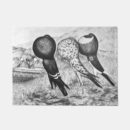 Brunner Pouter-Tauben Fußmatte (Vorderseite)