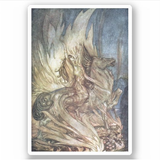 Brünnhilde und der Bestattungstest von Siegfried Aufkleber (Vorderseite)