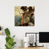 "Brunnhilde Valkerie Maiden" von Arthur Rackham Poster (Heimbüro)