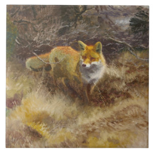 Bruno Liljefors - Fox und Landschaft Fliese