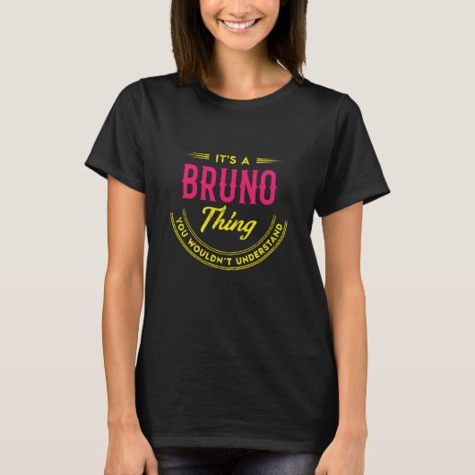 BRUNO Name, BRUNO Familienname Wappen T-Shirt (Vorderseite)