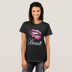 Bruno Pink Glitter Lips T-Shirt - Sassy Pop Art Ob