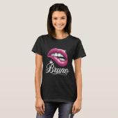 Bruno Pink Glitter Lips T-Shirt - Sassy Pop Art Sp (Vorne ganz)