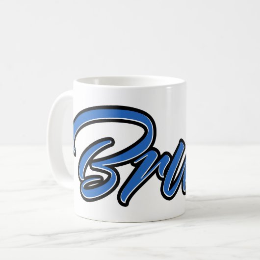 Bruno Vorname Name blue Tasse Kaffeetasse (Vorderseite Links)
