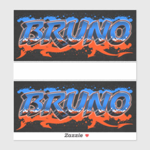 Bruno Vorname Name Graffiti Aufkleber Sticker