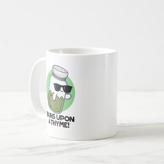 Bruns auf einem Thyme Funny Herb Pub Kaffeetasse (Vorderseite Links)