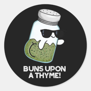 Bruns auf einem Thyme Funny Herb Pub Runder Aufkleber
