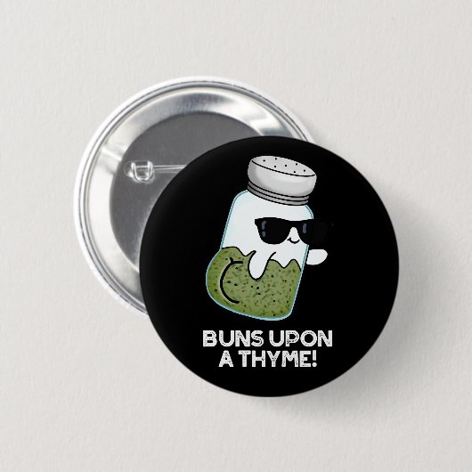 Bruns auf einem Thyme Funny Kraut Pub Dark BG Button (Vorne & Hinten)