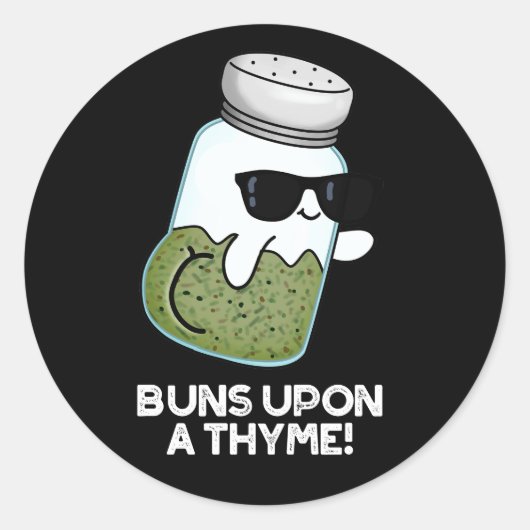Bruns auf einem Thyme Funny Kraut Pub Dark BG Runder Aufkleber (Vorderseite)