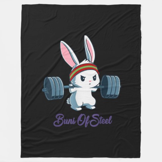 Bruns von Ness Rabbit Bunny Lover Gym Workout Funn Fleecedecke (Vorderseite)