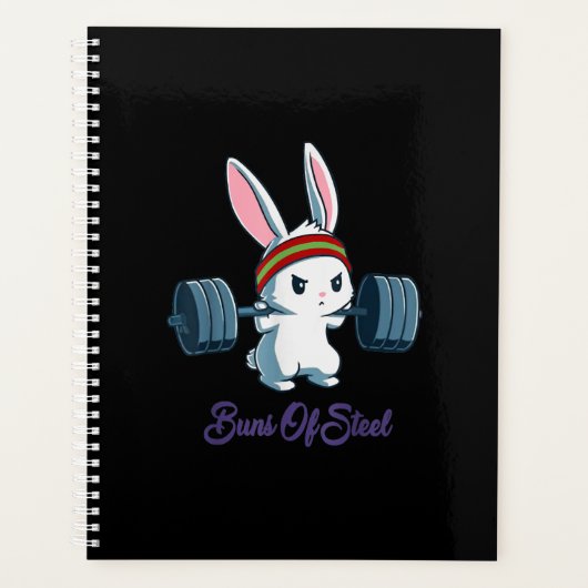 Bruns von Ness Rabbit Bunny Lover Gym Workout Funn Planer (Vorderseite)