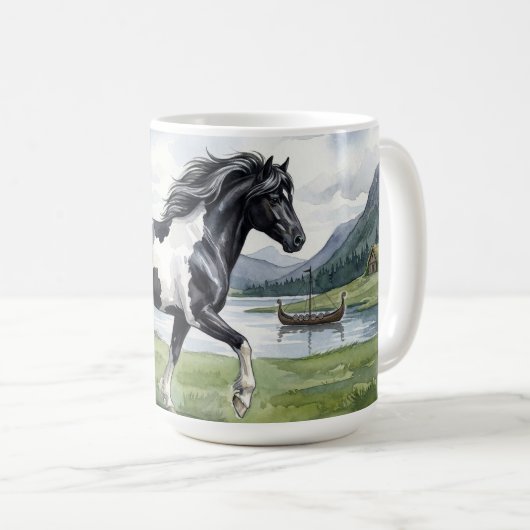 Brunskjottur Black pinto Icelandic Kaffeetasse (VorderseiteRechts)