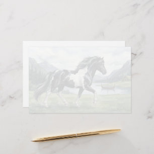 Brunskjottur Schwarzer Pinto-Isländer Aquarell Briefpapier