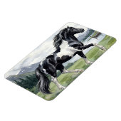 Brunskjottur Schwarzer Pinto Isländer Magnet (Linke Seite)