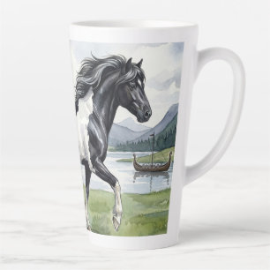 Brunskjottur Schwarzer Pinto Isländer Milchtasse