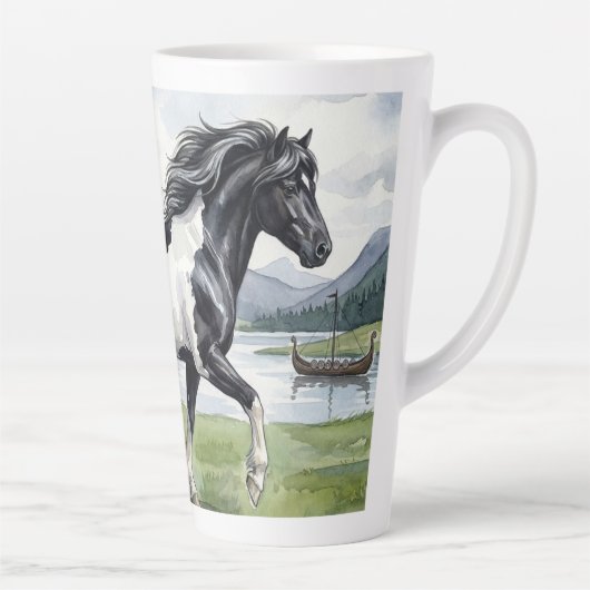 Brunskjottur Schwarzer Pinto Isländer Milchtasse (Rechts)