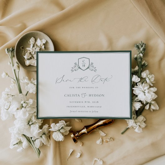 BRUNSWICK CREST Monogramm-Hochzeit Save The Date
