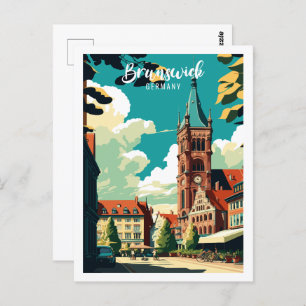 Brunswick Deutschland Vintage Postkarte