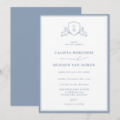 BRUNSWICK Floral Monogram Wedding Crest Invitation Einladung (Vorne/Hinten)