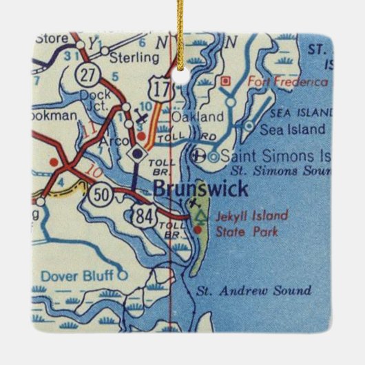 Brunswick GA Jekyll Island Keramikornament (Rückseite)