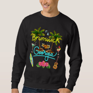 Brunswick Georgia Beach Summer Palm Surf Sun Set P Sweatshirt