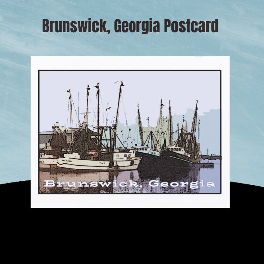 Brunswick, Georgia Coast Shrimp Boats Postkarte