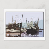 Brunswick, Georgia Coast Shrimp Boats Postkarte (Vorderseite)