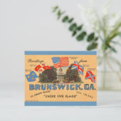 Brunswick Georgia Old Flags Postcard Postkarte (Stehend Vorderseite)