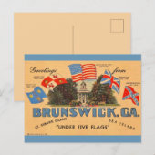 Brunswick Georgia Old Flags Postcard Postkarte (Vorne/Hinten)
