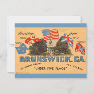Brunswick Georgia Old Flags Postcard Postkarte
