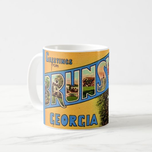 Brunswick Georgia Retro Tasse (Vorderseite Links)