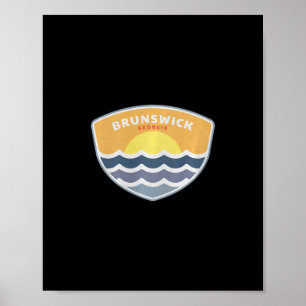 Brunswick Georgia Strand Ga Sonnenuntergang Urlaub Poster